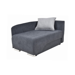 Tapczan GUCIO kanapa rozkładana prawa z pojemnikiem na pościel ciemny szary 150x85 cm