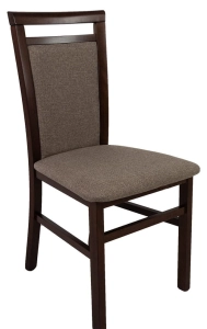 Krzesło drewniane LNAN3 beżowe na podstawie bukowej orzech