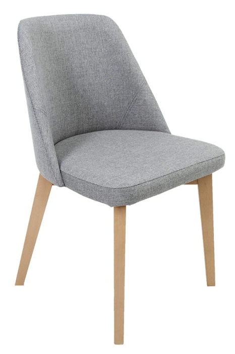 Krzesło tapicerowane LNFL szare na podstawie bukowej dąb sonoma
