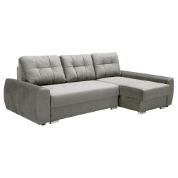 Narożnik szary ANFUENA prawy z funkcją spania 250x151 cm 