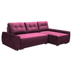 Narożnik różowy ANFUENA prawy z funkcją spania 250x151 cm 