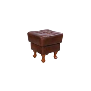 Pufa skórzana 45x45 pikowana KevoLuxury brązowa