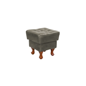 Pufa skórzana 45x45 pikowana KevoLuxury szara