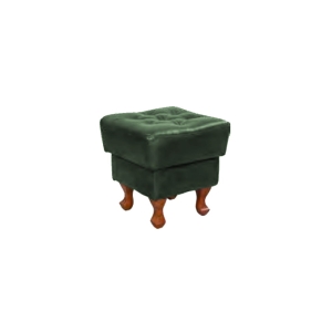 Pufa skórzana 45x45 pikowana KevoLuxury butelkowa zieleń