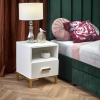 Szafka nocna glamour biało złota SYLWIA II z szufladą aranżacja.jpg