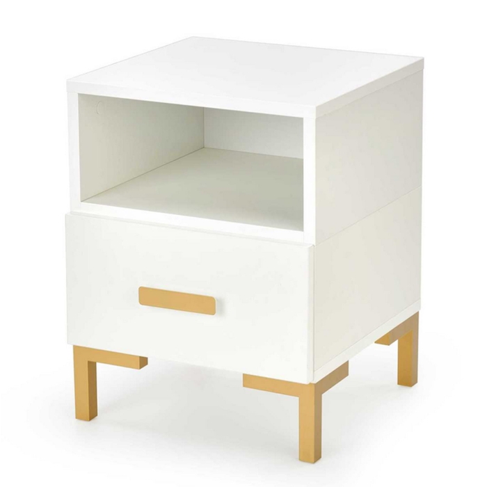 Szafka nocna glamour biało złota SYLWIA II z szufladą elegancka.jpg