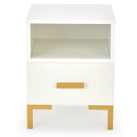 Szafka nocna glamour biało złota SYLWIA II z szufladą front.jpg