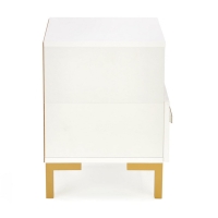 Szafka nocna glamour biało złota SYLWIA II z szufladą widok z boku.jpg
