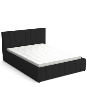 Łóżko małżeńskie tapicerowane z zagłówkiem NIKER 200x200 cm pikowane ciemny popiel