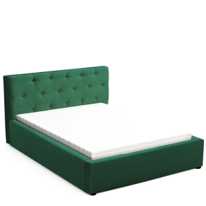 Łóżko tapicerowane CALIFORNIA 120x200 cm pikowane zagłowie, zielone 