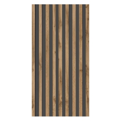 Front szafy modułowej AGATA 50x210 cm LAMELE dąb craft złoty / czarny - szeroki (M)