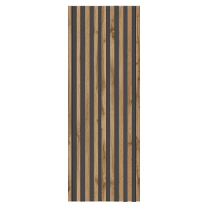 Front z lamelami wysoki "pod sufit" szafy modułowej AGATA 50x248 cm dąb craft złoty / lamele czarne - szeroki (XL)