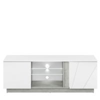 Biała szafka RTV pod telewizor komoda 150cm FRONT-min.jpg