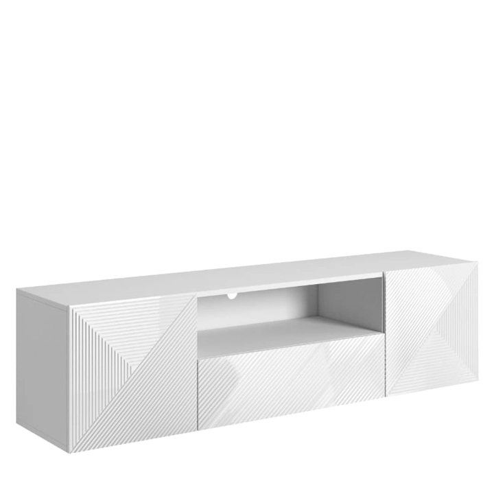 Szafka RTV 2D1S biały połysk wisząca 167x40cm BAASH BOK-min.jpg