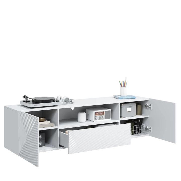 Szafka RTV 2D1S biały połysk wisząca 167x40cm BAASH BOK WNĘTRZE 1-min.jpg