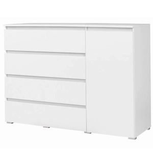 Komoda z szufladami MEXO 1D4S biała 138 cm
