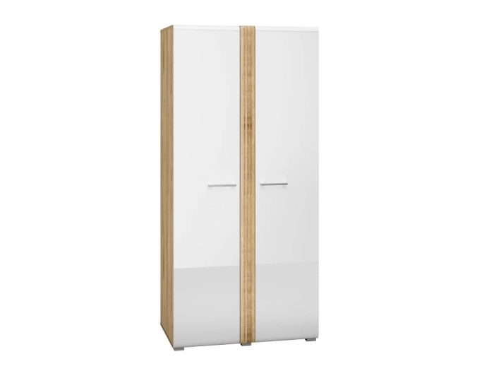 Szafa dwudrzwiowa 92cm MNADA01 biały połysk/dąb castello