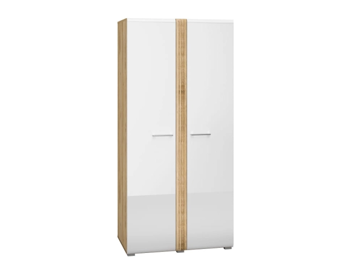 Szafa dwudrzwiowa 92cm MNADA01 biały połysk/dąb castello