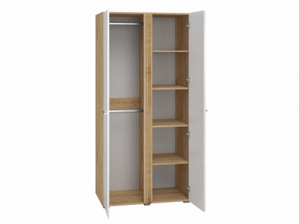 Szafa dwudrzwiowa 92cm MNADA01 biały połysk/dąb castello 1