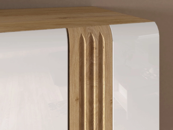 Witryna 65cm MNADA02 L biały połysk/dąb castello 6
