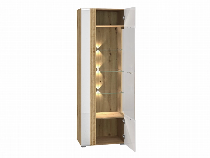 Witryna 65cm MNADA02 P biały połysk/dąb castello 1