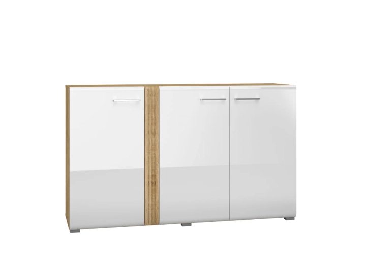 Komoda 150cm MNADA05 biały połysk/dąb castello