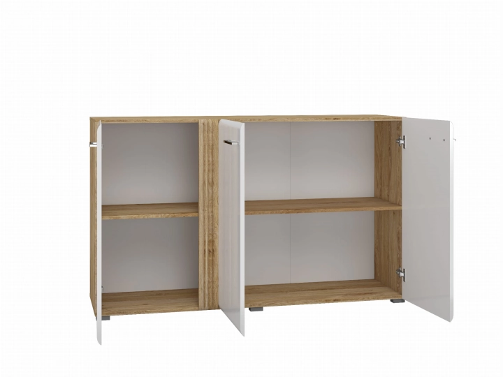 Komoda 150cm MNADA05 biały połysk/dąb castello 1