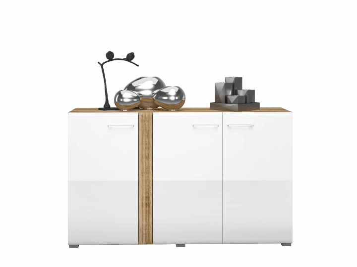 Komoda 150cm MNADA05 biały połysk/dąb castello 2