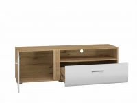 Szafka RTV 150cm MNADA07 biały połysk/dąb castello 1