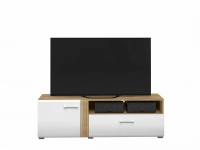 Szafka RTV 150cm MNADA07 biały połysk/dąb castello 2