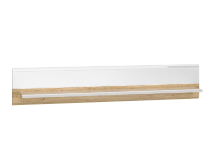 Półka wisząca 134 cm AMANDA 09 biały połysk/dąb castello