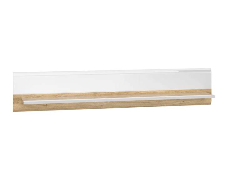 Półka wisząca 134 cm AMANDA 09 biały połysk/dąb castello