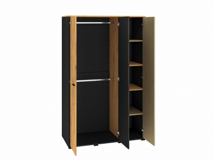 Szafa trzydrzwiowa 120cm TYMON 01 dąb craft złoty/czarny/stal premium 1