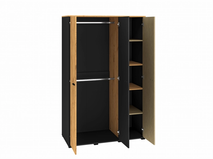 Szafa trzydrzwiowa 120cm TYMON 01 dąb craft złoty/czarny/stal premium 1