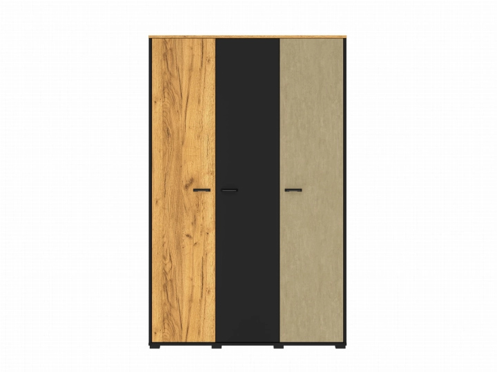 Szafa trzydrzwiowa 120cm TYMON 01 dąb craft złoty/czarny/stal premium 2