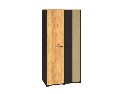 Szafa dwudrzwiowa 92cm TYMON 02 dąb craft złoty/czarny/stal premium