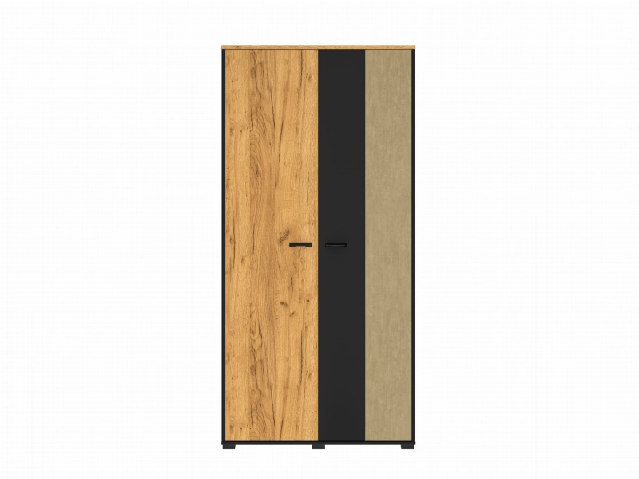 Szafa dwudrzwiowa 92cm TYMON 02 dąb craft złoty/czarny/stal premium 2