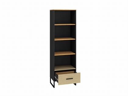 Regał 60cm TYMON 03 dąb craft złoty/czarny/stal premium 1