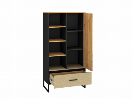Regał 80cm TYMON 04 dąb craft złoty/czarny/stal premium 1