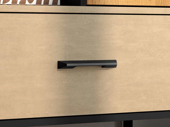 Regał 80cm TYMON 04 dąb craft złoty/czarny/stal premium 5