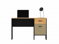 Biurko 120cm TYMON 07 dąb craft złoty/czarny/stal premium 2