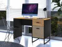 Biurko 120cm TYMON 07 dąb craft złoty/czarny/stal premium 3