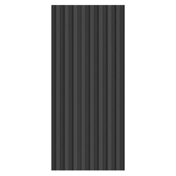 Front wysoki z lamelami szafy modułowej AGATA 50x236 cm czarny / lamele czarne - szeroki (L)