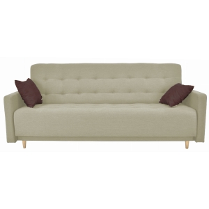 Kanapa rozkładana z pojemnikiem na pościel CARISMA beżowa 220x90 cm