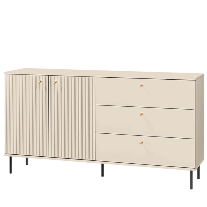 Komoda CAXEMIRA 2D3S z ryflami i złotymi uchwytami 160 cm.jpg