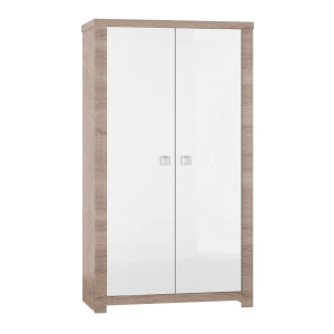 Szafa dwudrzwiowa GIRRO 15 trufla /  biały połysk 113 cm 
