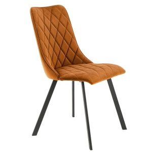 Krzesło tapicerowane cynamonowe KARO nogi metalowe czarne