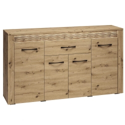 Komoda szeroka MONET 08 z szufladą i oświetleniem LED dąb artisan 165 cm