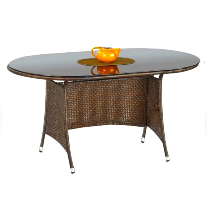 Rattanowy stół ogrodowy ze szklanym blatem HOTTER brąz.jpg