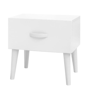 Szafka nocna PIK z szufladą na wysokich nóżkach biały / biały